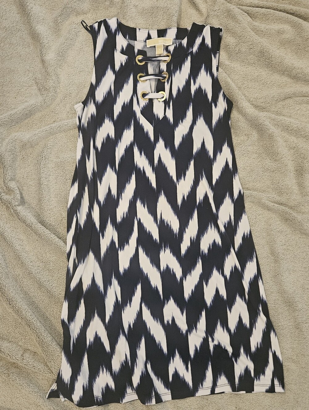 Michael Kors Women's Navy and White Stripe Dress